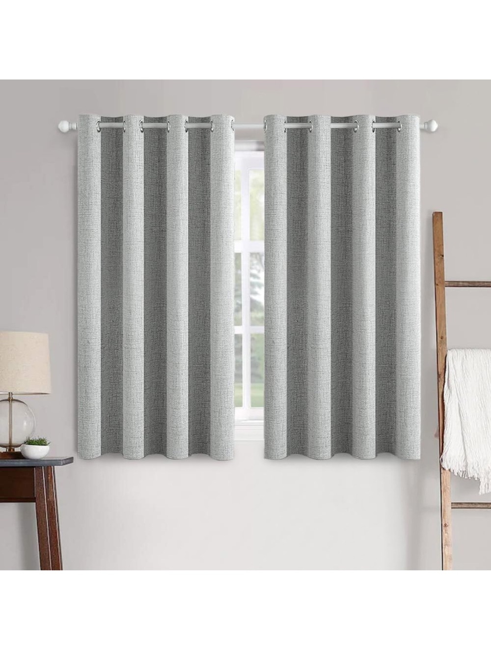 MIULEE Linen Texture Curtains For Bedroom Solid 100% Blackout Thermal Insulated